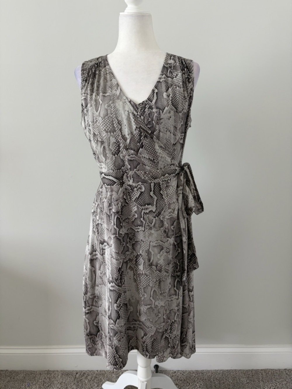 White House Black Market Snake-Print Wrap Dress